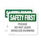 Signmission Please Do Not Leave Vehicles Running OSHA Safety First Sign, Vinyl Decal, 10in W x 7in L, 2PK OS-2PACK-SF-D-710-L-10846 - alternate 1